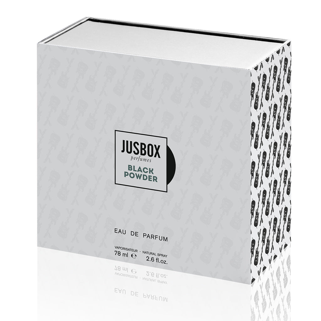Black Powder fragranza cuoiata creata da Julien Rasquinet ispirata ai Nirvana e agli MTV Music Awards del 1992 made in Italy – Jusbox