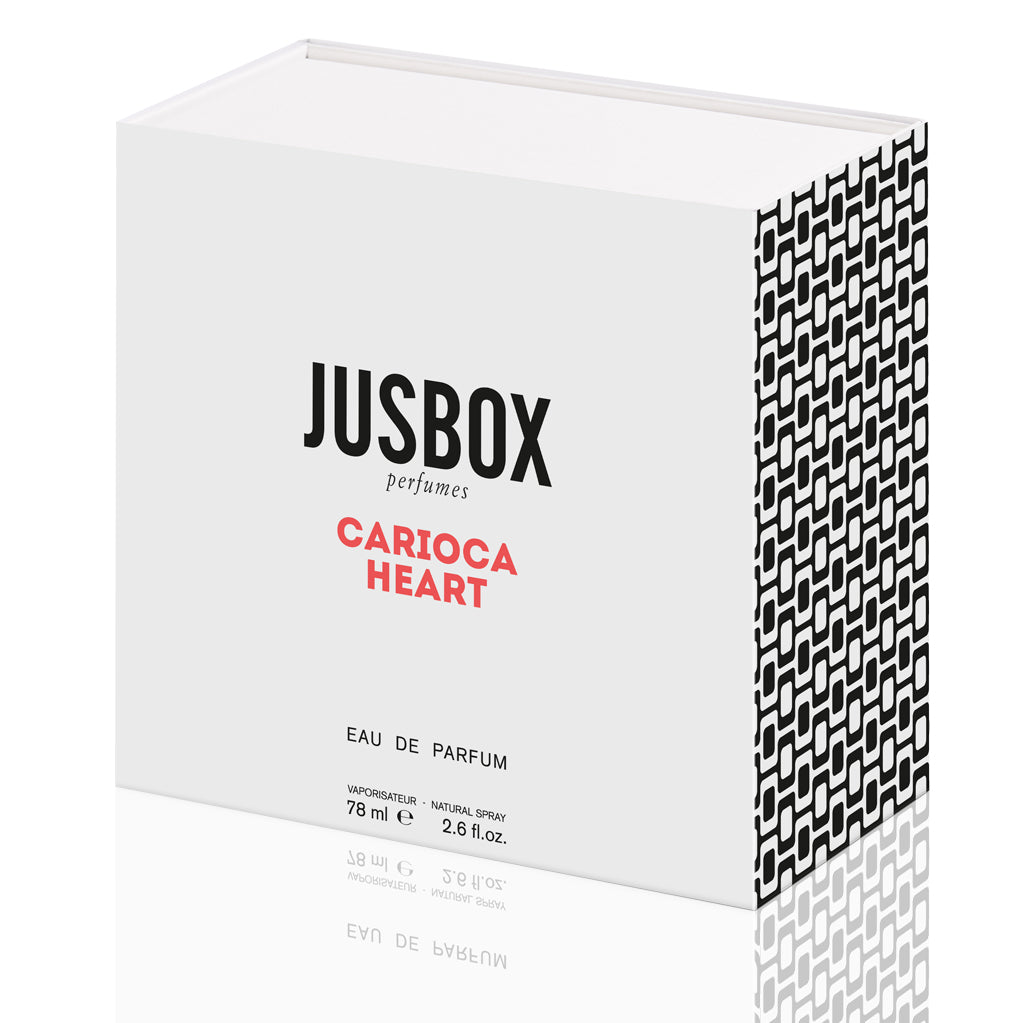 Carioca Heart fruity and woody perfume created by Julien Rasquinet inspired by Bossa Nova made in Italy - Jusbox