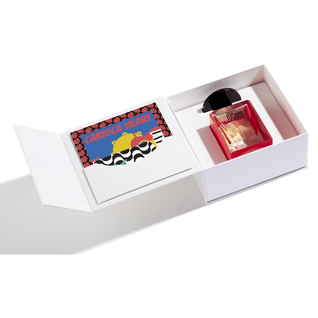 Carioca Heart fruity and woody perfume created by Julien Rasquinet inspired by Bossa Nova made in Italy - Jusbox