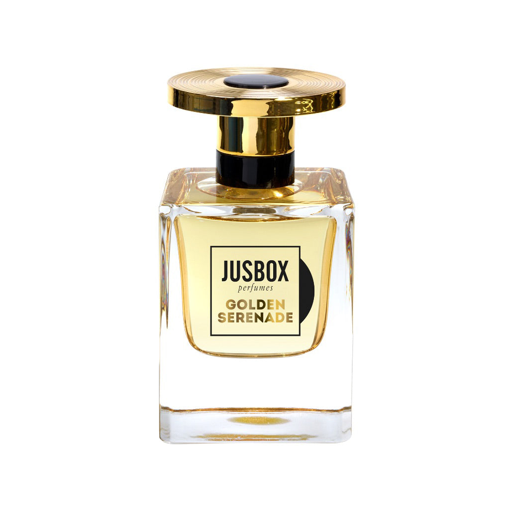 Golden Serenade estratto di profumo, fragranza legnosa orientale unisex ispirata al jazz e allo swing anni ’40 – Jusbox