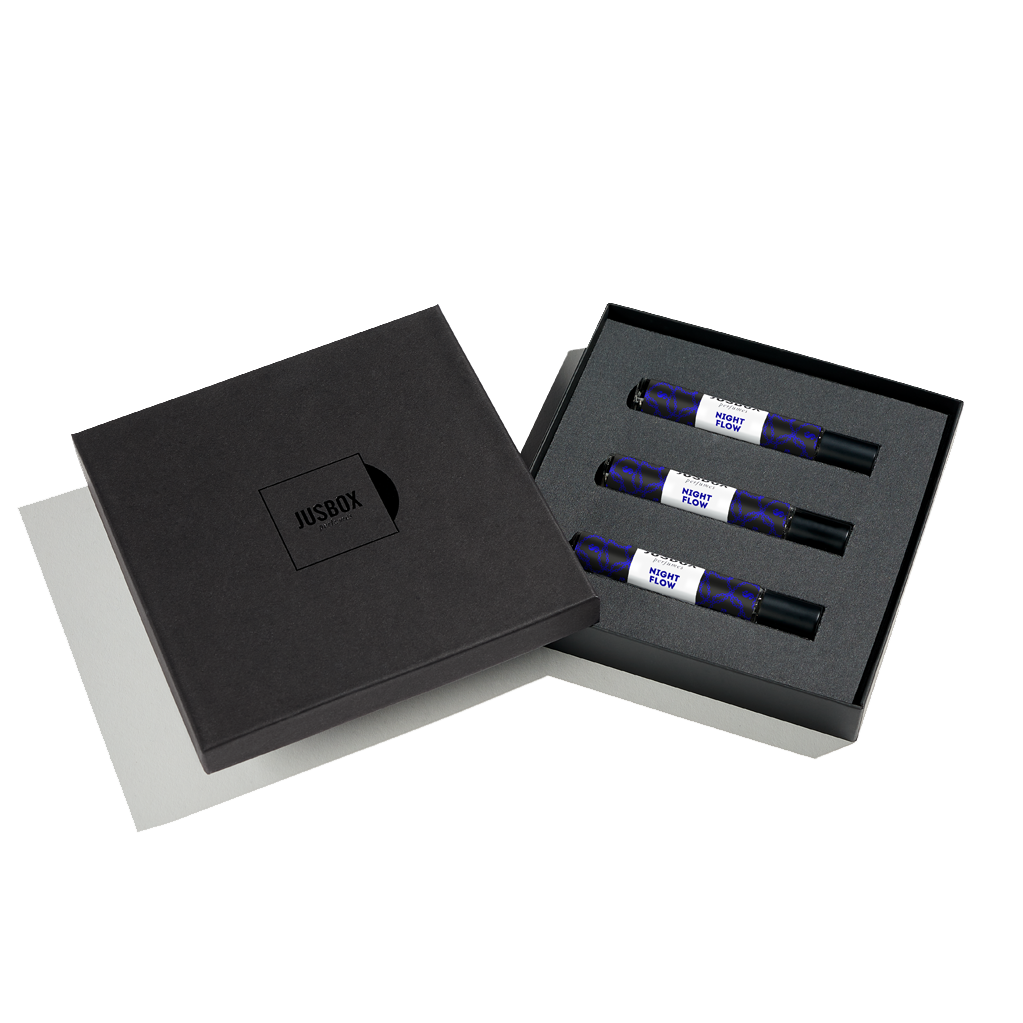 Night Flow fragranza fruttata e ambrata, profumo di nicchia unisex ispirato al rap di New York e creato da Julien Rasquinet – Jusbox